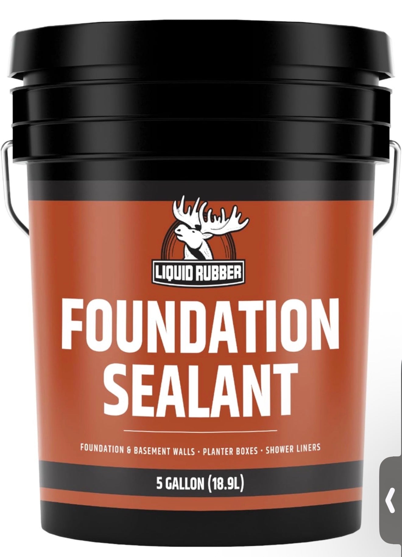 Liquid Rubber Basement and Foundation( Stock tank) Repair Sealant - Waterproof Concrete Sealer & Crack Filler - Flexible Coating for Indoor & Outdoor Use - Waterproofing Paint - Black, 5 Gallon