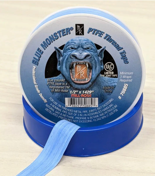 Millrose Monster Roll PTFE Thread Seal Tape, 1/2-Inch x 260-Inch, Blue