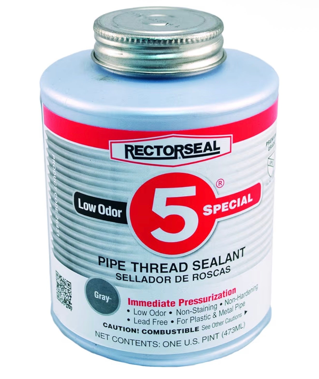 RectorSeal No. 5 Pipe Thread Sealant, Lubricates & Protects Threads, Soft Setting, Slow Drying, & Permits Easy Breakout, Contains No Other Metals, 1 Quart